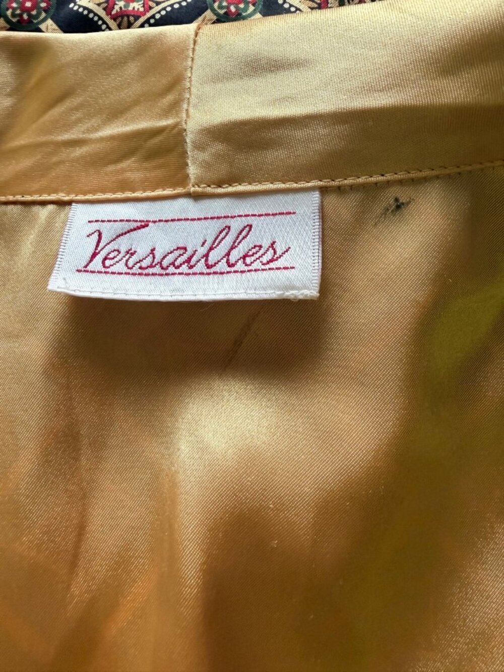 Versailles Vintage L Geometric Satin Pajama Set Top Pants Womens Luxury Satin - Picture 8 of 11